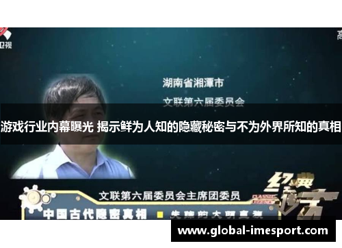 游戏行业内幕曝光 揭示鲜为人知的隐藏秘密与不为外界所知的真相